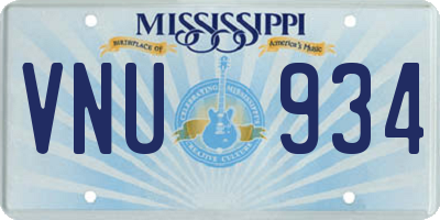 MS license plate VNU934