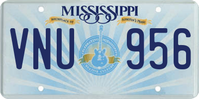 MS license plate VNU956