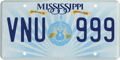 MS license plate VNU999