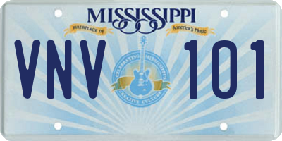 MS license plate VNV101