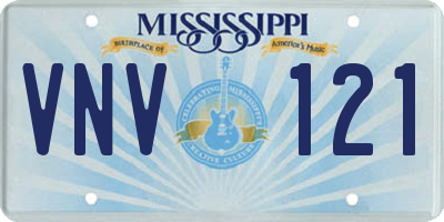 MS license plate VNV121
