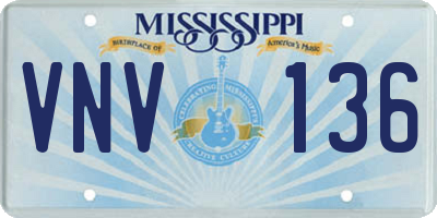 MS license plate VNV136