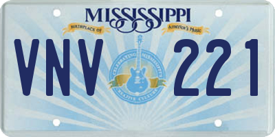 MS license plate VNV221
