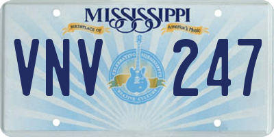 MS license plate VNV247