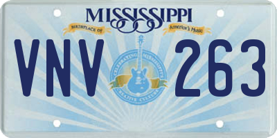 MS license plate VNV263