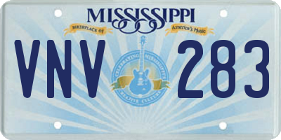 MS license plate VNV283