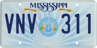 MS license plate VNV311