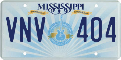 MS license plate VNV404