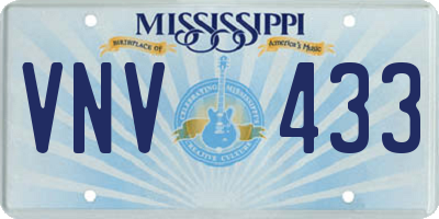 MS license plate VNV433