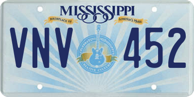 MS license plate VNV452