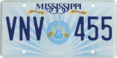 MS license plate VNV455