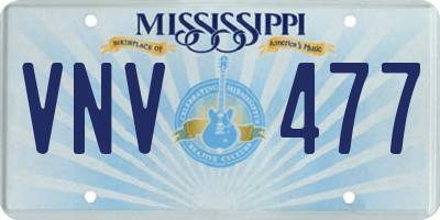 MS license plate VNV477