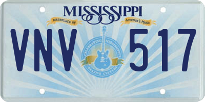 MS license plate VNV517