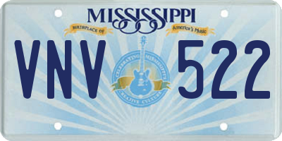 MS license plate VNV522