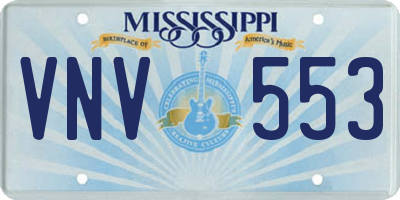 MS license plate VNV553