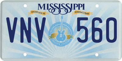 MS license plate VNV560
