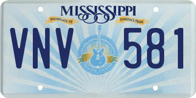 MS license plate VNV581