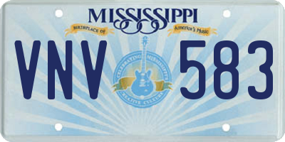 MS license plate VNV583