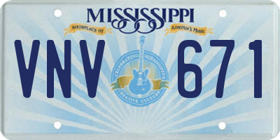 MS license plate VNV671