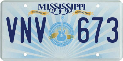 MS license plate VNV673