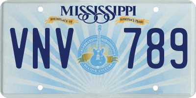 MS license plate VNV789