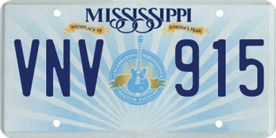 MS license plate VNV915