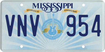 MS license plate VNV954