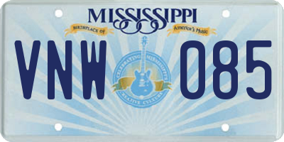 MS license plate VNW085