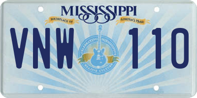 MS license plate VNW110