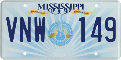 MS license plate VNW149