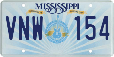 MS license plate VNW154