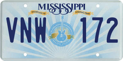 MS license plate VNW172