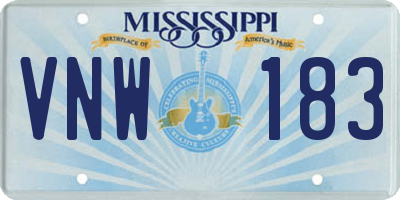 MS license plate VNW183