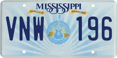 MS license plate VNW196