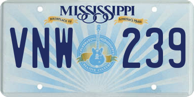 MS license plate VNW239