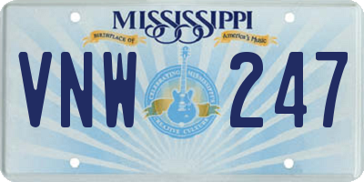 MS license plate VNW247
