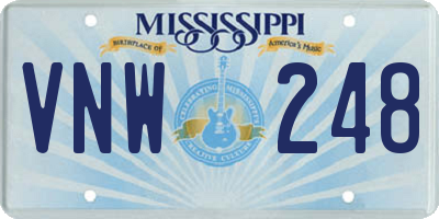 MS license plate VNW248
