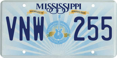 MS license plate VNW255