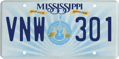 MS license plate VNW301