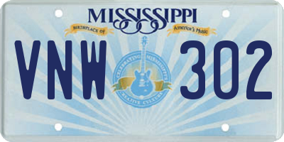 MS license plate VNW302