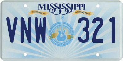 MS license plate VNW321
