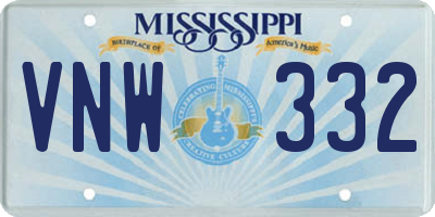 MS license plate VNW332