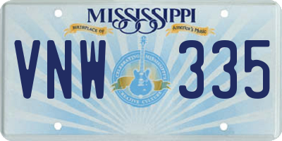 MS license plate VNW335