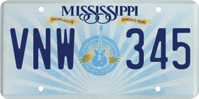 MS license plate VNW345
