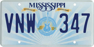 MS license plate VNW347