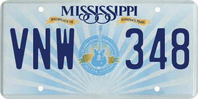 MS license plate VNW348