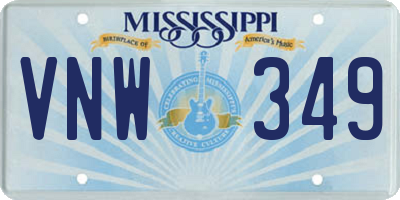 MS license plate VNW349