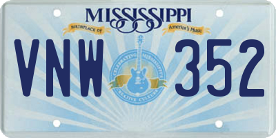 MS license plate VNW352