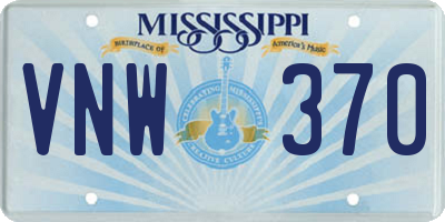 MS license plate VNW370