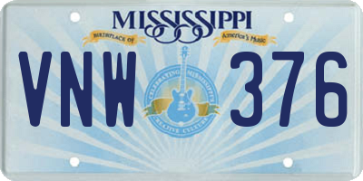 MS license plate VNW376